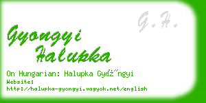 gyongyi halupka business card